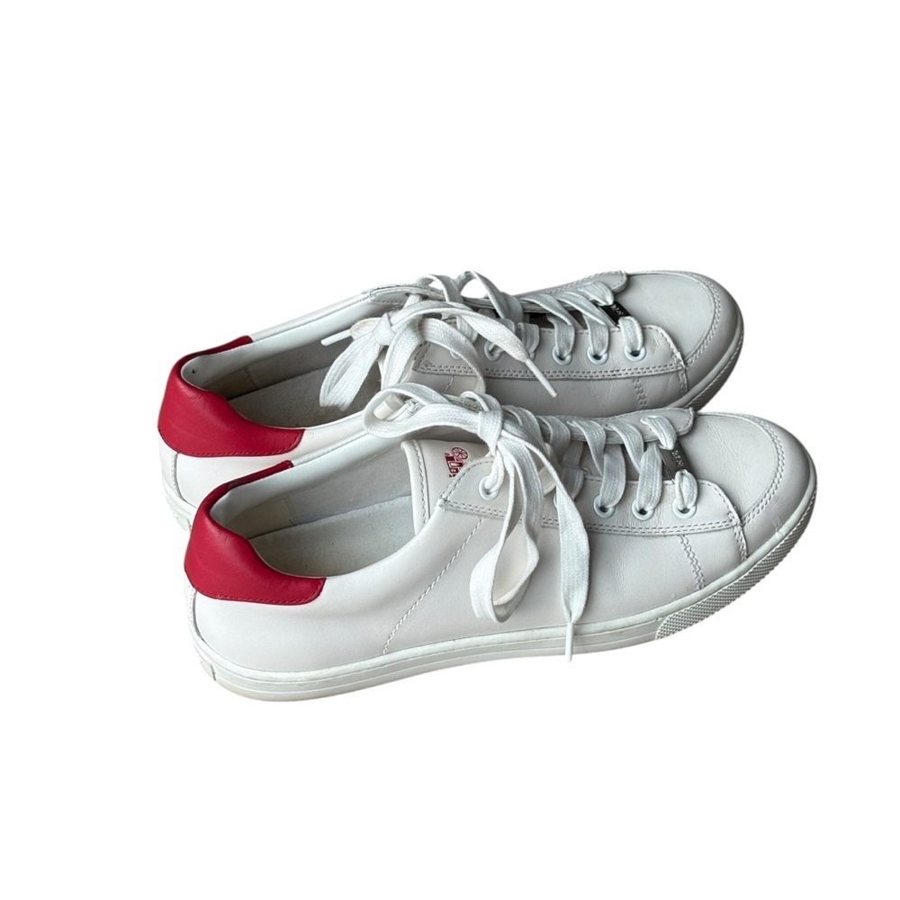 Coach Porter Low-Top Leather Sneakers White Red Size 9